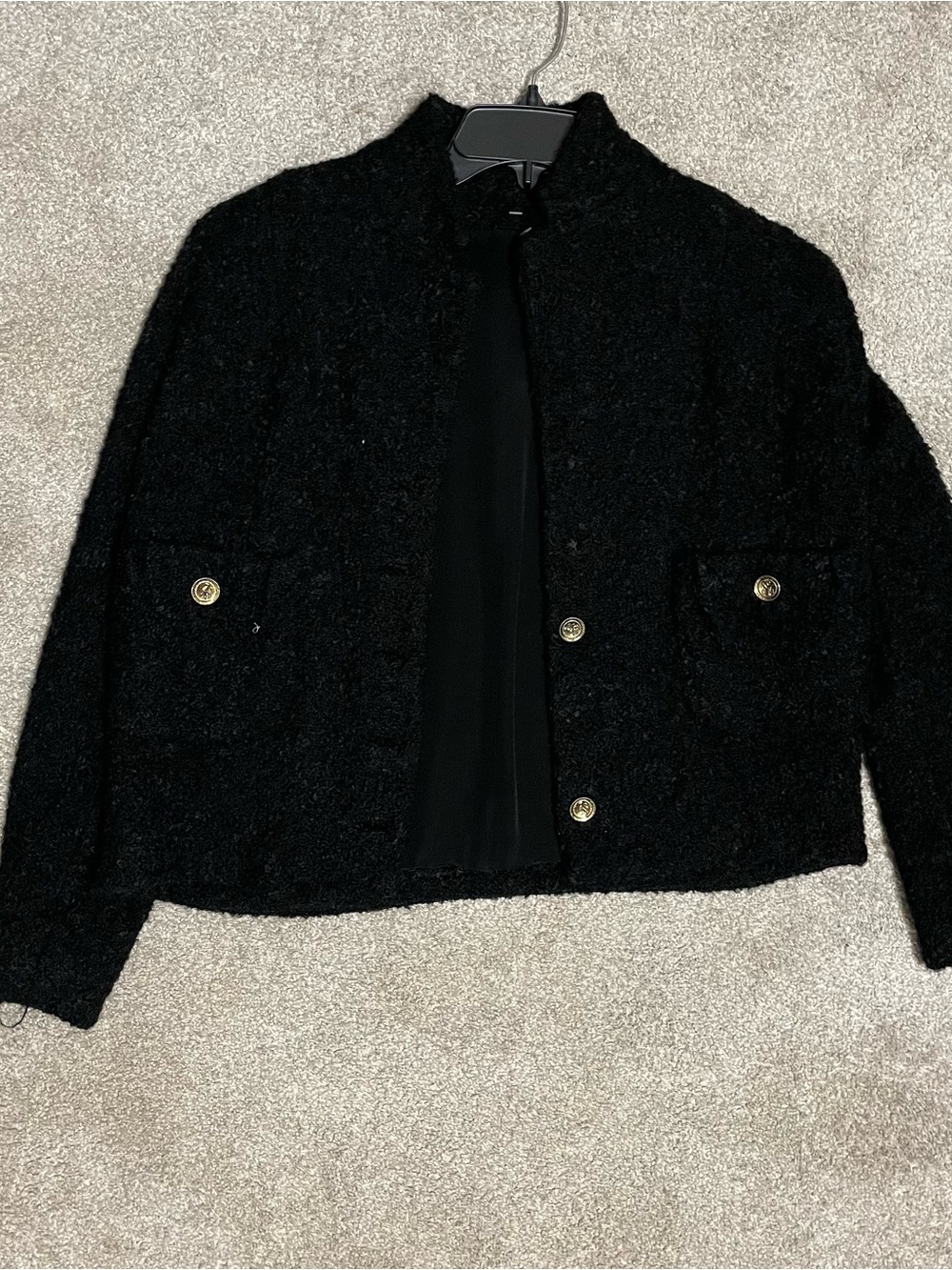 Vintage 1950s/1960s Rosenblum Sportswear Black Wool Coat Forstmann Bouclé